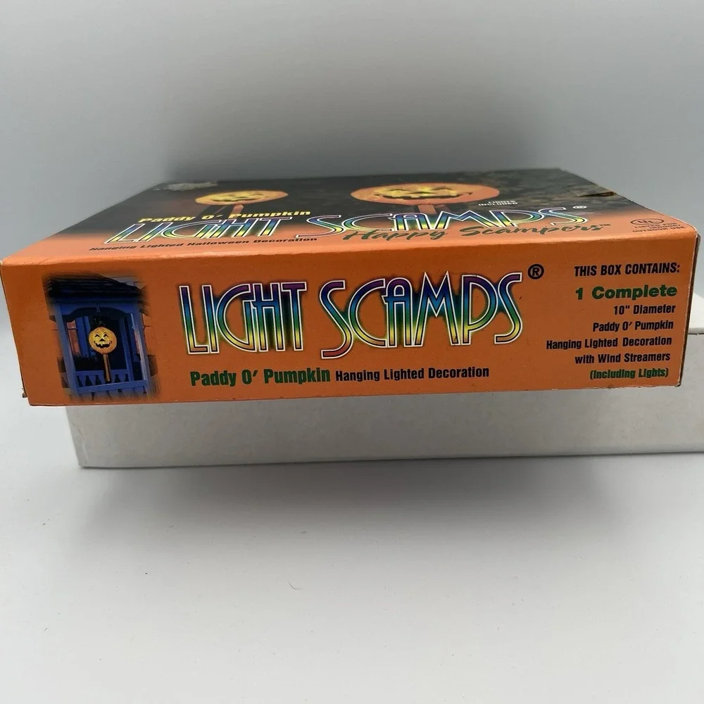 Light Scamps Outdoor Lights Paddy O' Pumpkin‎ Vintage New In Box